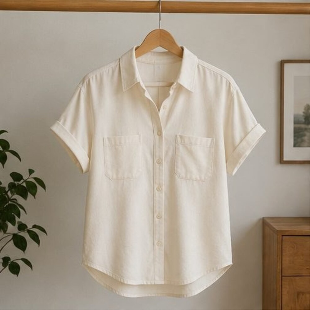 Cream Utility Pocket Shirt